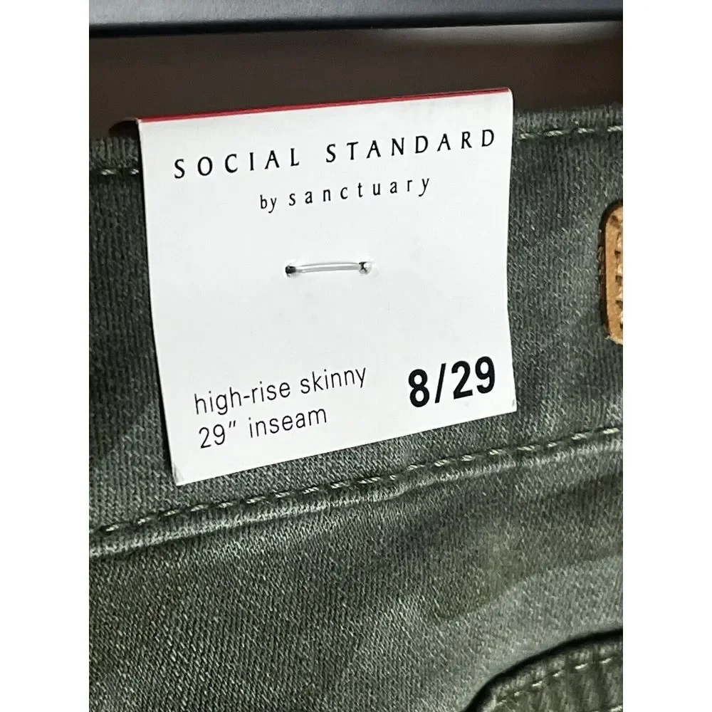 Social Standard Sanctuary Camouflage Camo High Rise Jeans Pant Skinny Ankle 8/29